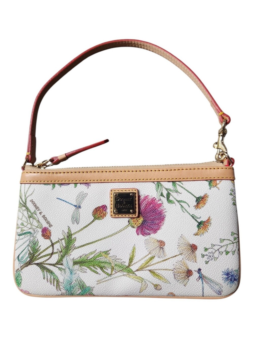 NEW Dooney & Bourke Botanical Collection Large Zip Around Wristlet Clutch